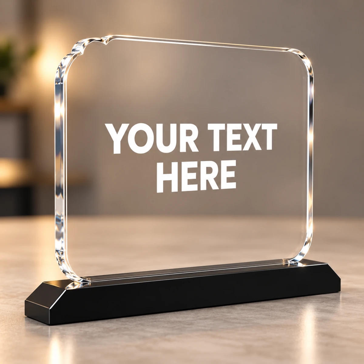 Rounded Acrylic Plaque Trophy - view 2